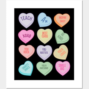 Funny Teacher Valentines Day Teach Heart Candy Posters and Art